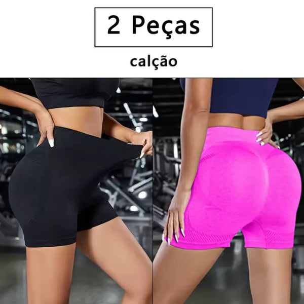 SHORT LEVANTA BUM BUM: Modelador de Poliamida que NÃO Fica Transparente! COMPRE 1 SHORT, LEVE 2!
