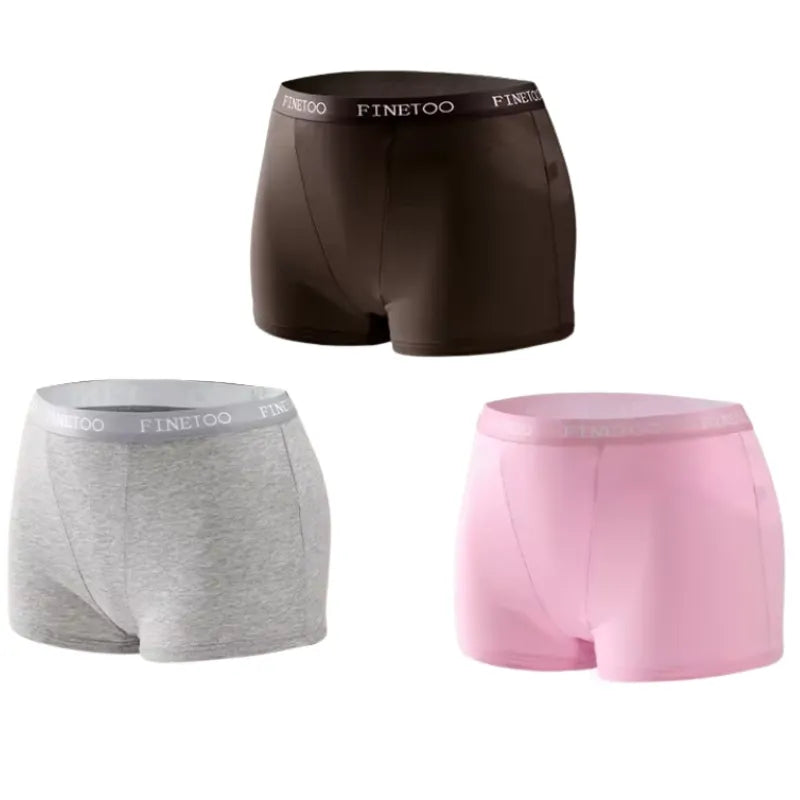 Kit 3 Calcinhas Box Boyshort – Algodão Sem Costura, Conforto e Estilo Cute Byte