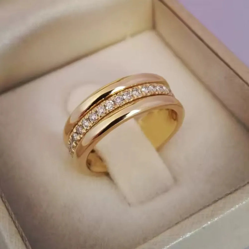 Anel de Noivado Micro Pavé com Zircônias   –  HUITAN
