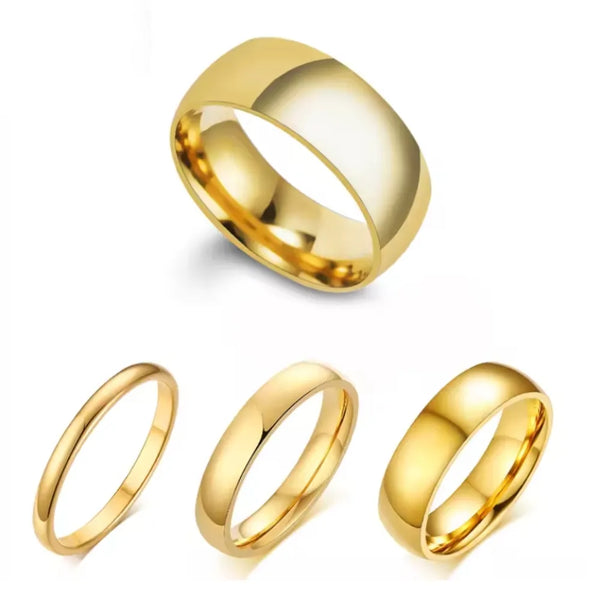 Aliança em Aço Inoxidável Banhada a Ouro 18K - LETDIFFERY