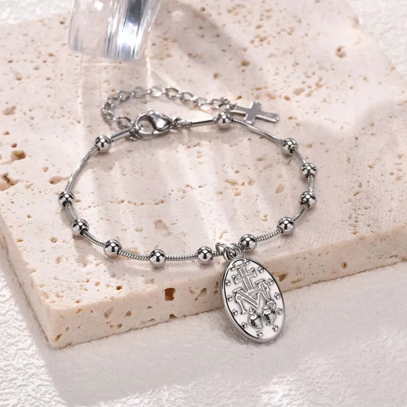 PULSEIRA ROSÁRIO BANHADO A OURO PARA MULHERES E MENINAS -  VNOX