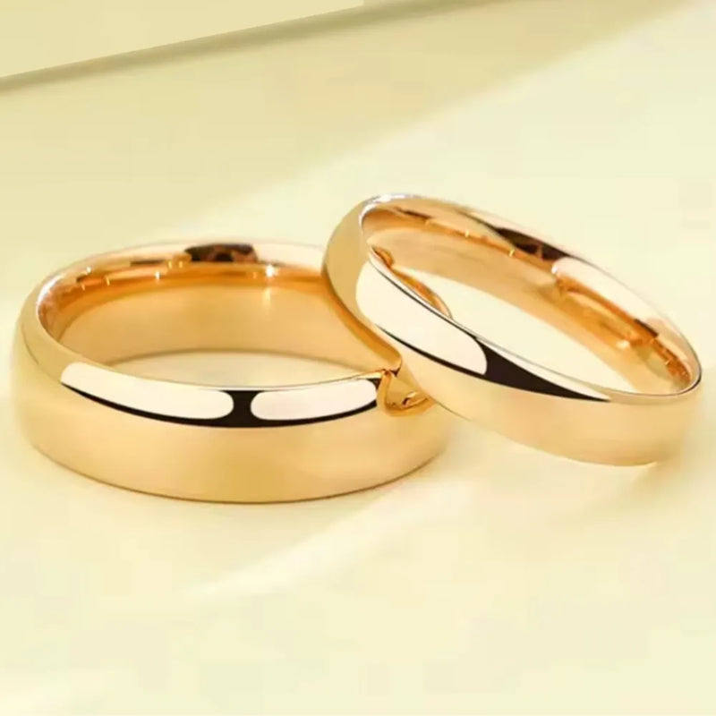 Aliança em Aço Inoxidável Banhada a Ouro 18K - LETDIFFERY