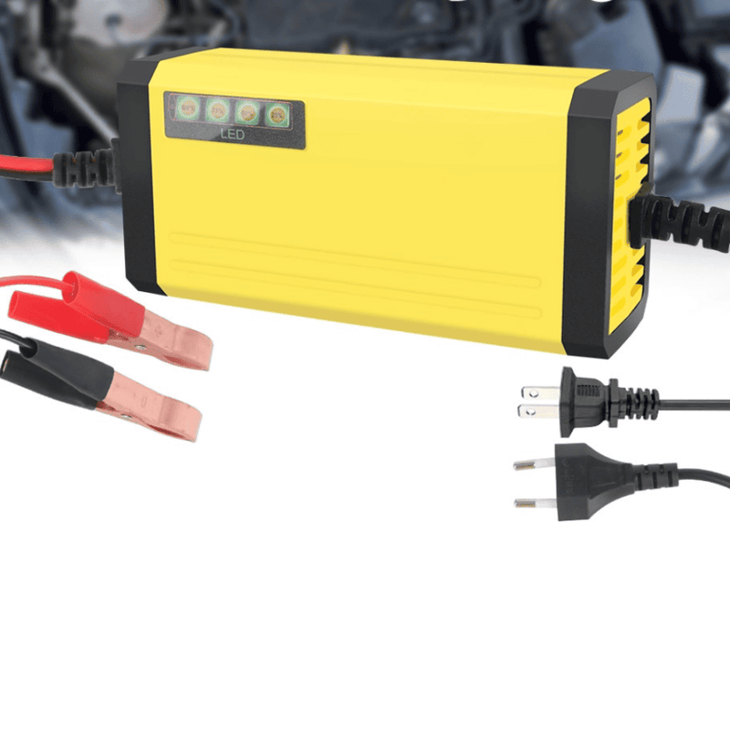 Carregador de Bateria 2A para Carros e Motos | Carga Rápida e Segura - PowerGo™