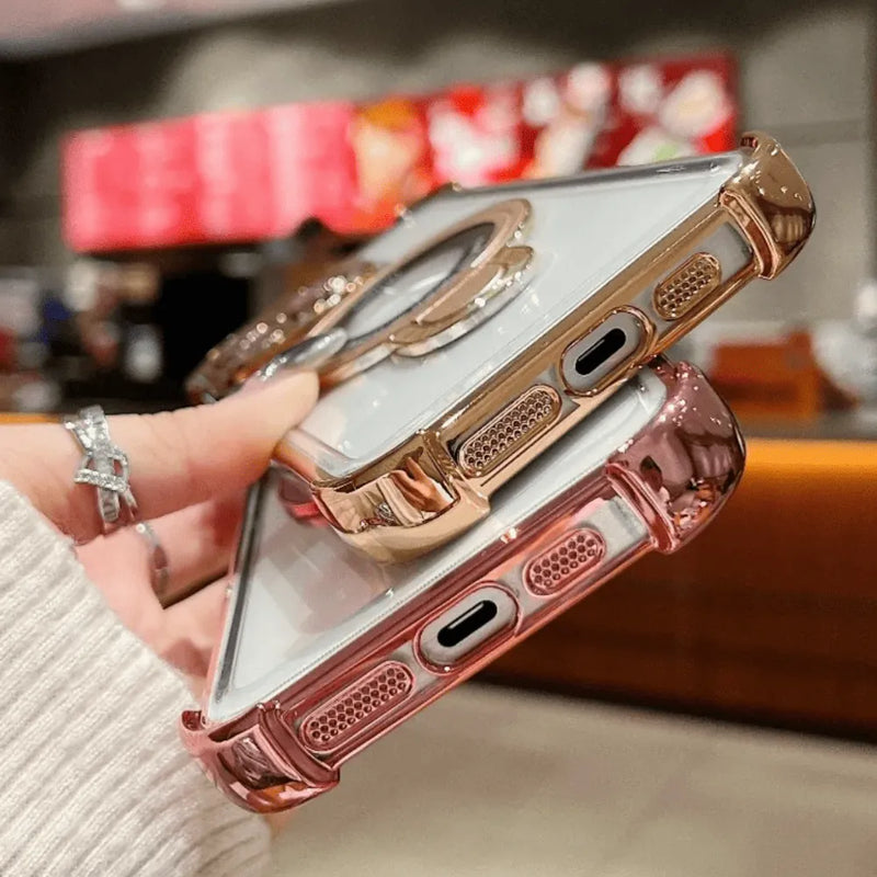 Capa Magnética com Suporte Integrado para iPhone - Proteção Anti-Impacto + Versatilidade Premium Original
