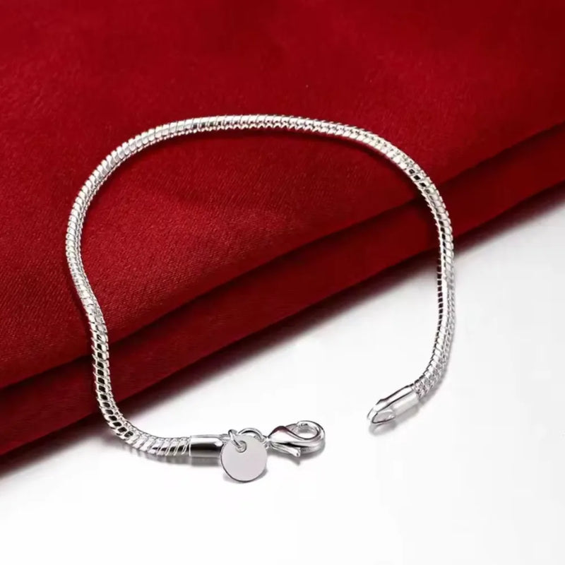 CONJUNTO PULSEIRA E COLAR EM PRATA 925  – COBRA CHAIN