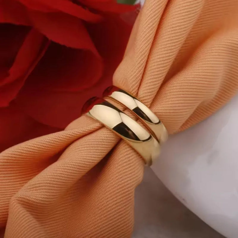 Aliança em Aço Inoxidável Banhada a Ouro 18K - LETDIFFERY