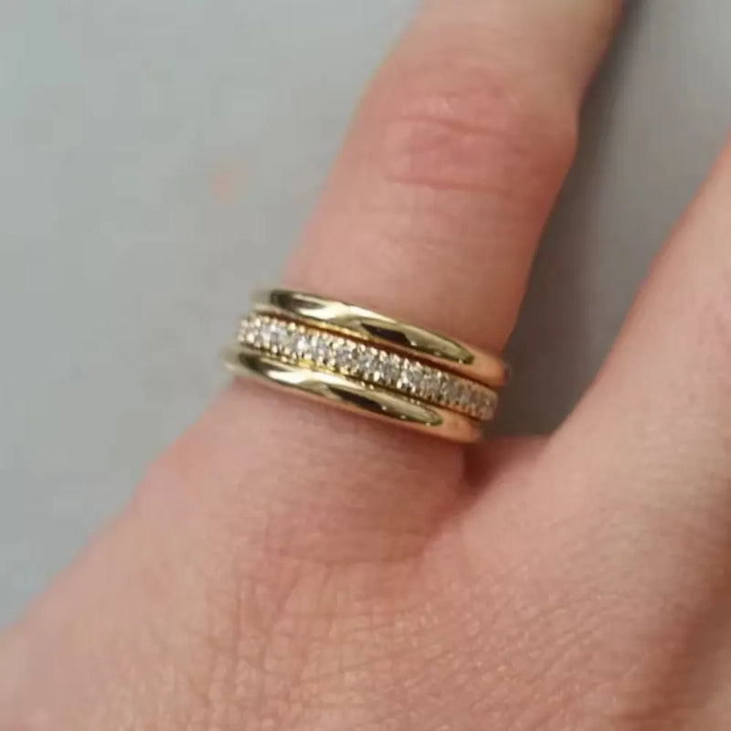 Anel de Noivado Micro Pavé com Zircônias   –  HUITAN