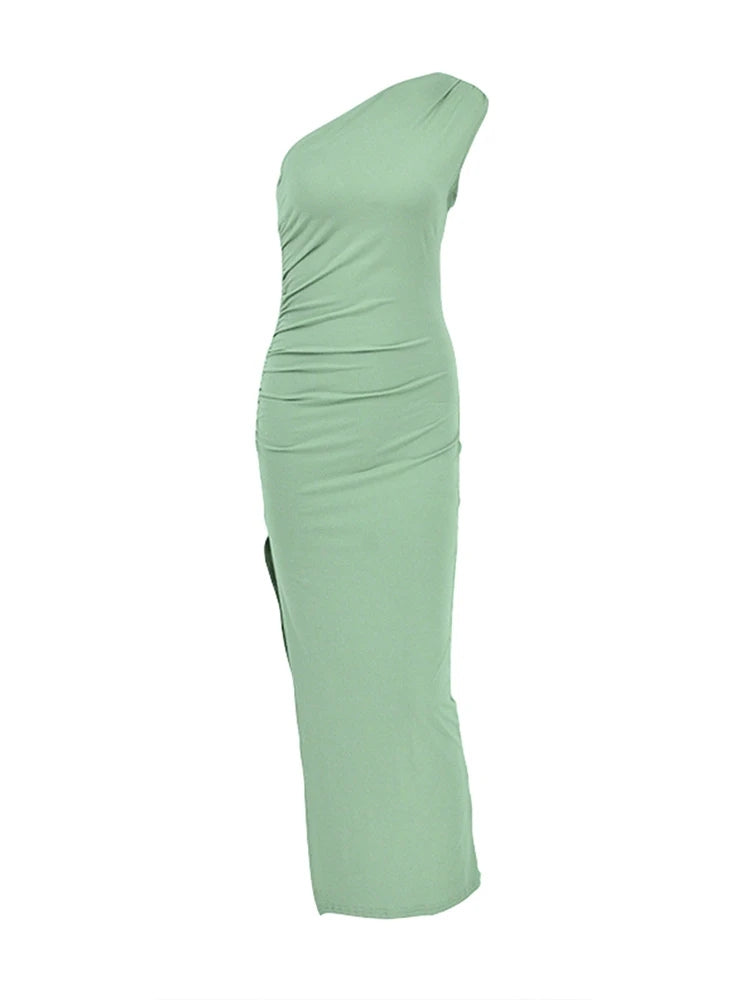 Vestido Longo Sexy com Fenda Lateral & Sem Costas - Maxi Dress