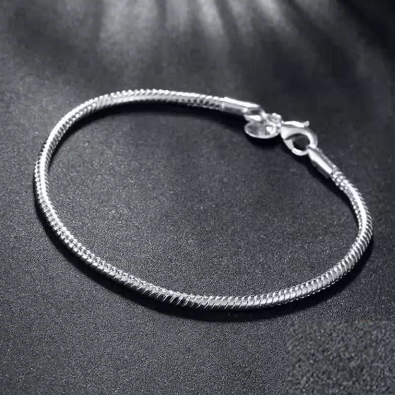 Pulseira em Prata Esterlina 925 Osso de Cobra - URBABY