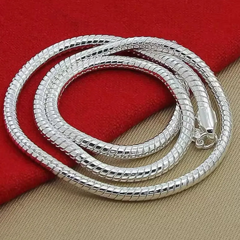 CONJUNTO PULSEIRA E COLAR EM PRATA 925  – COBRA CHAIN