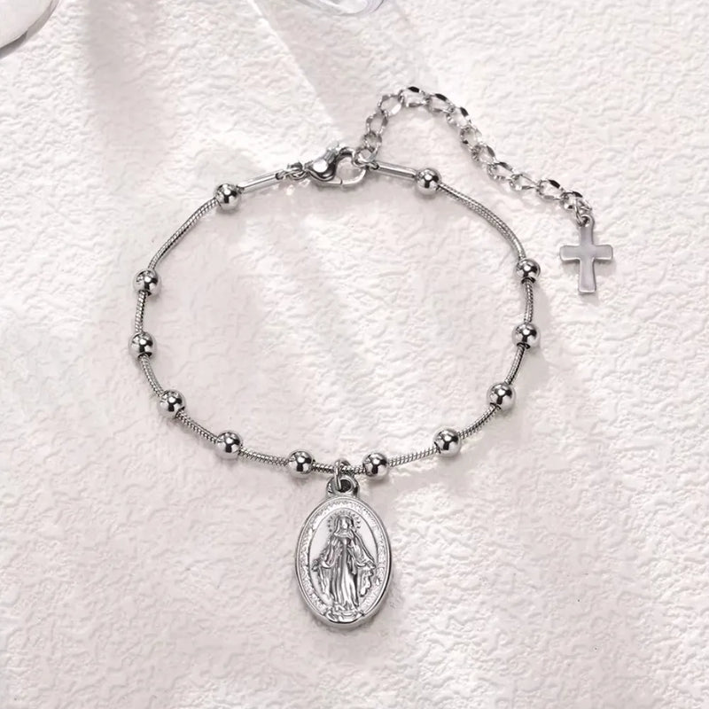 PULSEIRA ROSÁRIO BANHADO A OURO PARA MULHERES E MENINAS -  VNOX