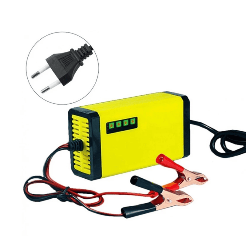 Carregador de Bateria 2A para Carros e Motos | Carga Rápida e Segura - PowerGo™
