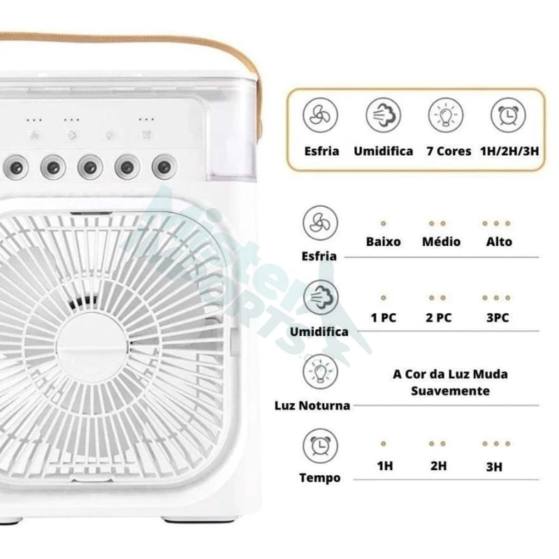 Ventilador de ar e Umidificar Portátil ConfortAir