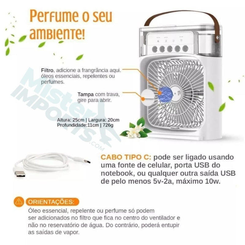 Ventilador de ar e Umidificar Portátil ConfortAir