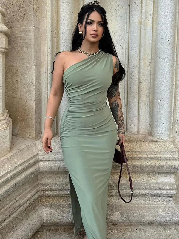 Vestido Longo Sexy com Fenda Lateral & Sem Costas - Maxi Dress