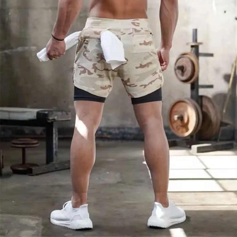 SHORTS 2 EM 1 MASCULINO DRY-FIT - COMPRESSÃO - BOLSO OCULTO - TECNOLOGIA DE COMPRESSÃO INTELIGENTE