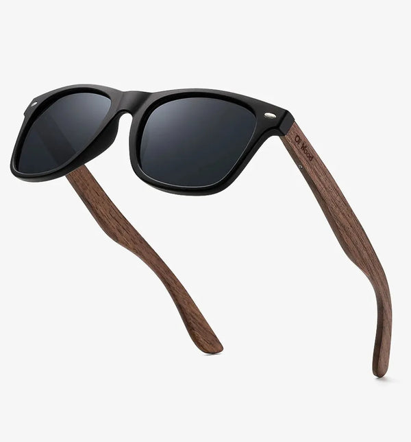 Óculos de Sol de Madeira Natural Oi Wood – Polarizado UV400, Masculino/Feminino, Estilo Clássico e Sustentável