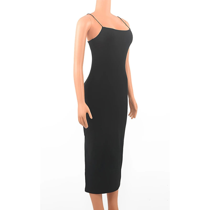 Vestido Longo Feminino Sexy com Alças Finas Sem Costas - Glow Dress