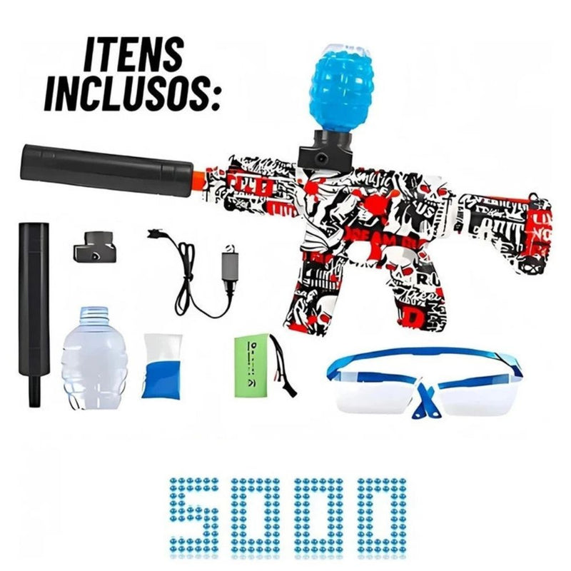 Brinquedo de bolinhas de gel automático  + 5000 bolinhas - SafeShoot