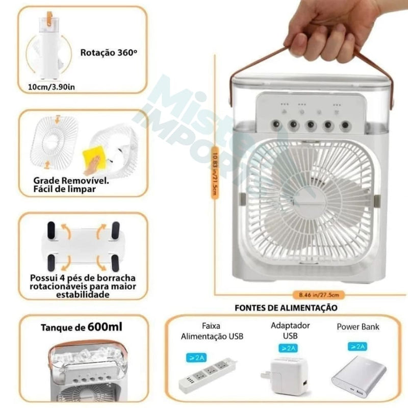 Ventilador de ar e Umidificar Portátil ConfortAir