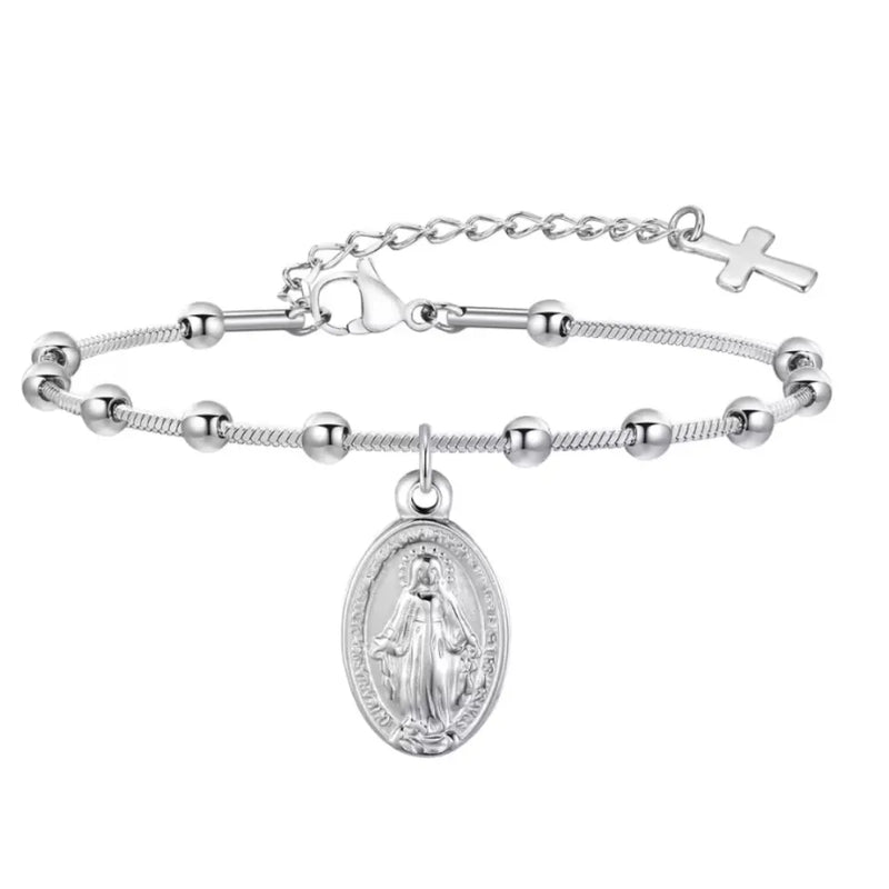 PULSEIRA ROSÁRIO BANHADO A OURO PARA MULHERES E MENINAS -  VNOX