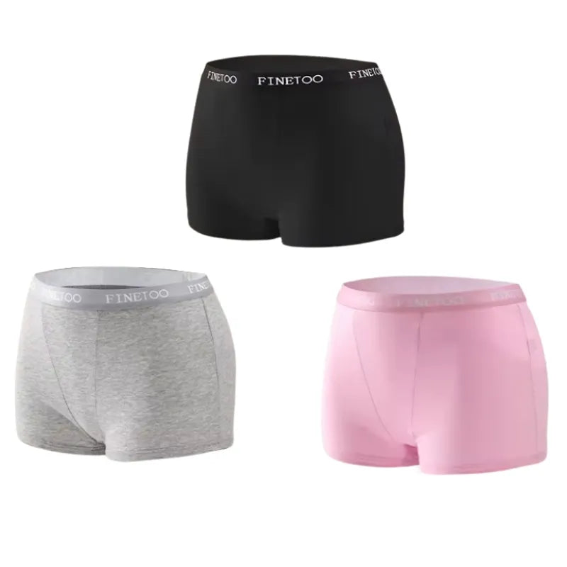 Kit 3 Calcinhas Box Boyshort – Algodão Sem Costura, Conforto e Estilo Cute Byte