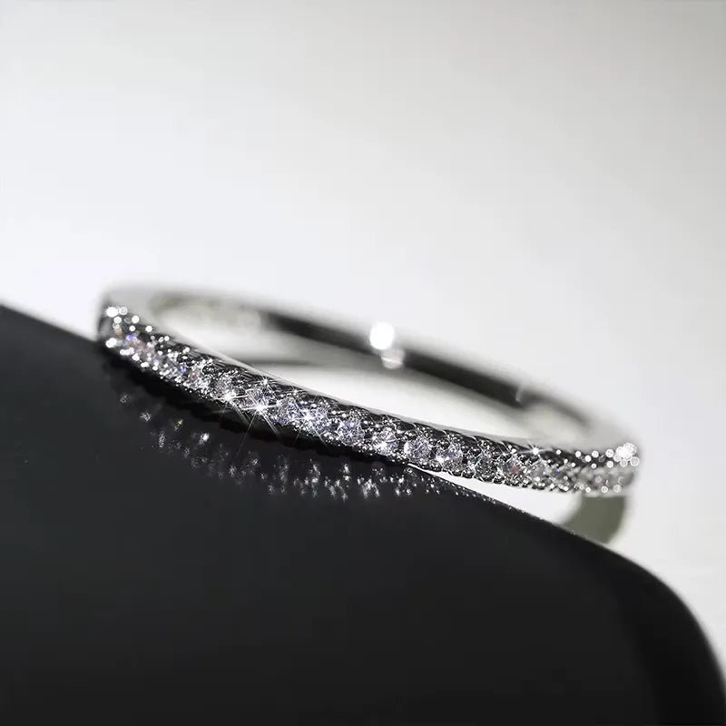 Anel em Prata 925 com Zircônia para Noivado e Casamento - JEMMIN