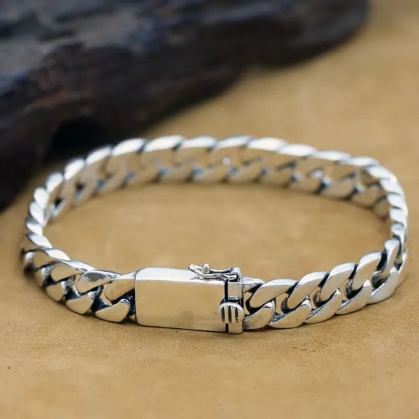 Pulseira Masculina Corrente Banhada a Prata  - MIAMI CUBAN