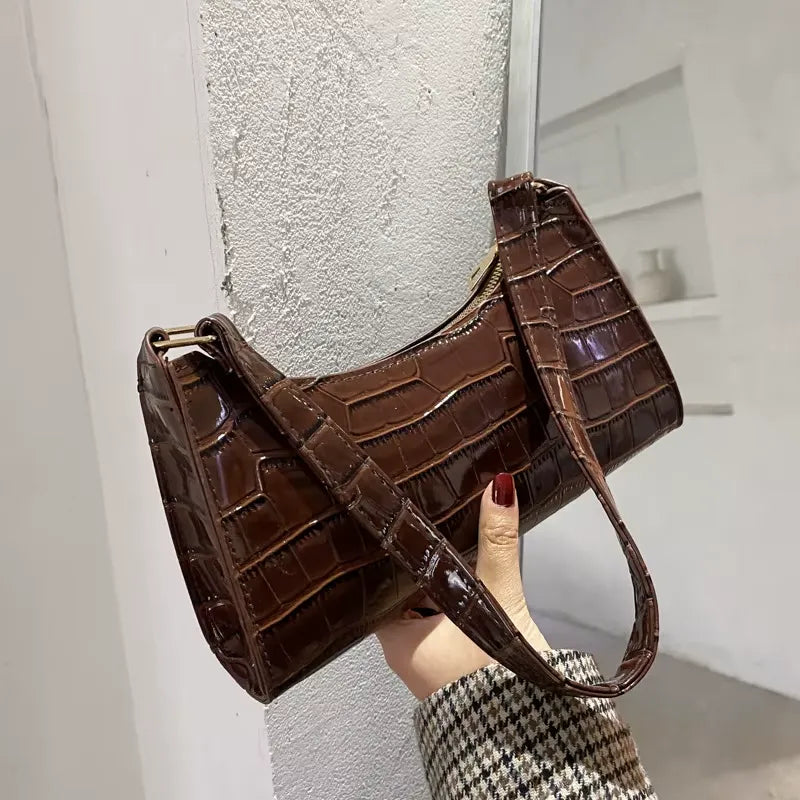 Bolsa Couro Crocodilo Retrô - VINTAGE CROCO
