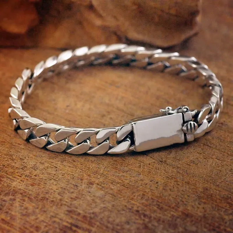 Pulseira Masculina Corrente Banhada a Prata  - MIAMI CUBAN