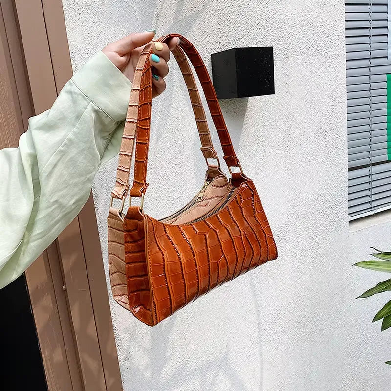 Bolsa Couro Crocodilo Retrô - VINTAGE CROCO