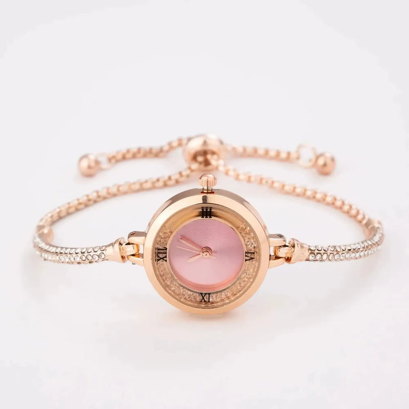 Relógio de Pulso Feminino com Pulseira Dourada - ELEGANCE MINI