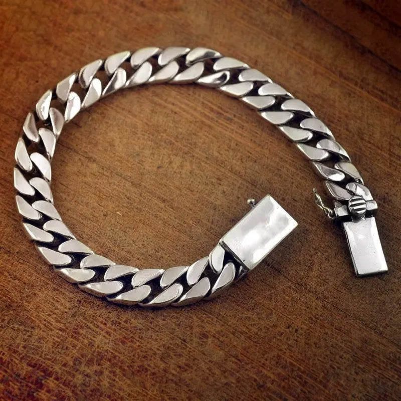 Pulseira Masculina Corrente Banhada a Prata  - MIAMI CUBAN