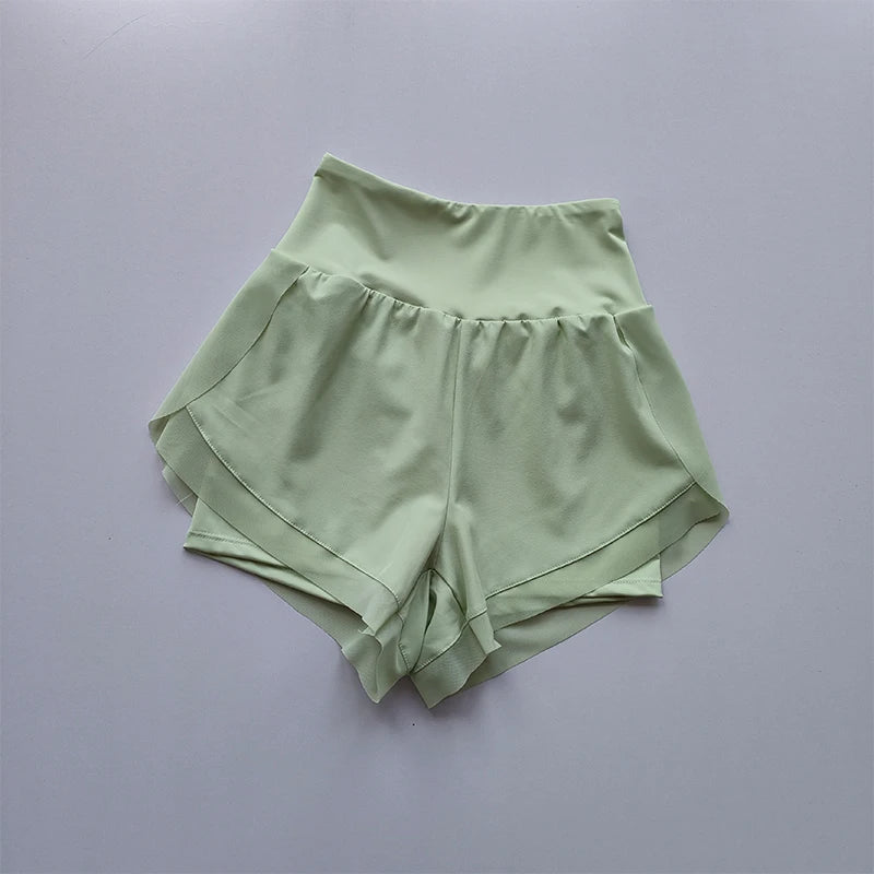 Shorts Esportivos Femininos 2 em 1 – Yoga, Corrida e Treino com Cintura Alta e Secagem Rápida