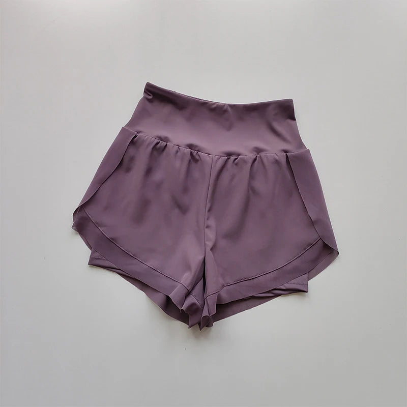 Shorts Esportivos Femininos 2 em 1 – Yoga, Corrida e Treino com Cintura Alta e Secagem Rápida
